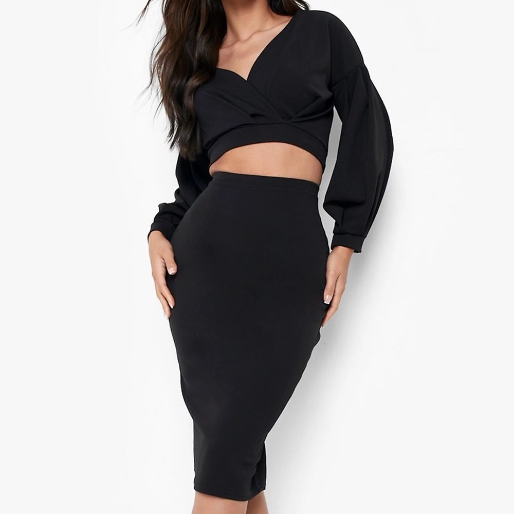 Midi Skirt Set Black